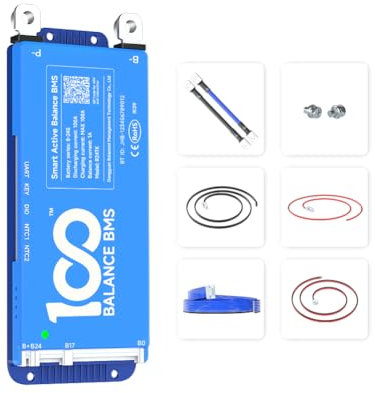 100BALANCE 80A 8-24S Smart BMS Standardausführung mit Active Balancer und integrierter Bluetooth APP/UART für Lithium Akku NCM/LFP/LTO Pack