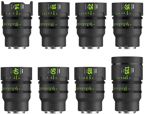 NiSi Athena Prime Cine Objektiv Master Set fü rFujifilm G-Mount | (Ohne Drop-In-Filter) Inkl. 14mm T2.4, 18mm T2.2, 25mm T1.9, 35mm T1.9, 40mm T1.9, 50mm T1.9, 85mm T1.9, 135mm T2.2