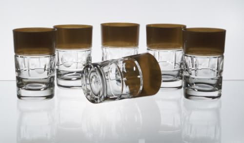 JUL Lot de 6 verres à thé turcs exclusifs en cristal au plomb - Motif arabe marocain