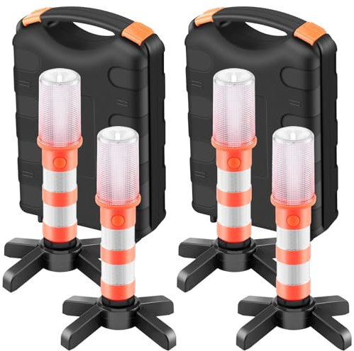 COFEMY LED Notfall Flares Set - Rotes Licht für Autobahn Straß Sicherheitsleuchte Camping-Lampe Alternative zu Sicherheitsdreieck LED-Notfall, 2 Leuchten (2PCS)