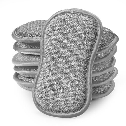 Surfela 6 Piezas Estropajo Cocina, Esponja de Cocina Duradera de Doble Cara, 15×8×1.5cm Esponja de Limpieza Reutilizable, Suave Esponja Rápida se Puede Usar para Cubiertos, Cocina, Baño, Cristal