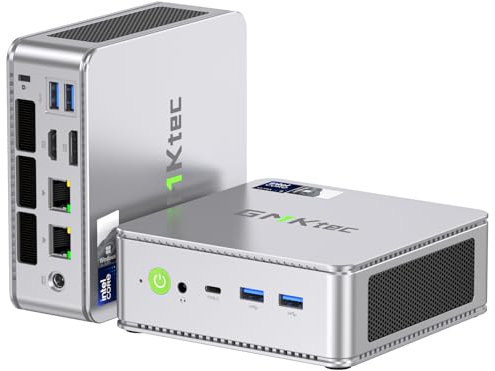 GMKtec Mini PC, K9 Intel Core Ultra 5 125H (Turbo 4,5 GHz, 14C/18T) Micro-PC Vorinstalliertes 11 Pro 1 TB SSD 32 GB Dual DDR5 5600 MHz Dual-LAN 2,5 G Dual-Lüfter WiFi 6 USB-C BT5.2 USB 3.2