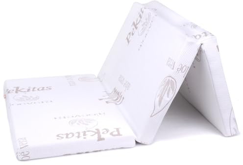 PEKITAS Reisebettmatratze 60x120 cm Kernhöhe 5 cm Abnehmbarer Waschbarer Aloe-Vera-Bezug