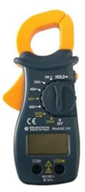 Multimetro digitale con pinza amperometrica, misurazione di tensione, corrente e resistenza; ideale per diagnostica elettrica e manutenzione.