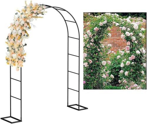 Arche de jardin extra large de 350 cm pour rosiers, plantes grimpantes, support de mariage, grande pergola, treillis pour vigne, noir, 3,5 m de largeur x 2,2 m de hauteur