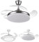 JARDIN202 - Ventilador de Techo LED con 4 Aspas 3500-4000-6500K Temporizador, 6 Velocidades, Aspas retráctiles | Zahara (Níquel)
