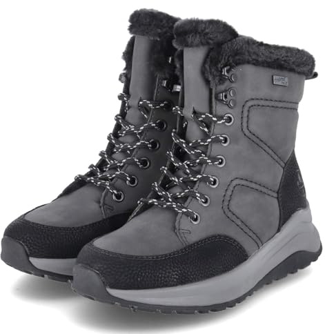 Rieker Z0922-45 Schnürstiefel Kunstleder Damen in grau