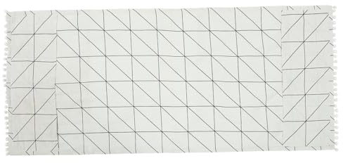 DIYEAH White Large Checkered Cotton Refrigerator Top Protector, Dustproof Washing Machine Cover, Home Fridge and Freezer Top Protective Pad