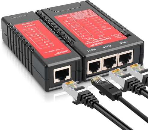 Vaileal NF-468S Netzwerk Kabel Tester, Netzwerk Tester, Netzwerk Kabeltester, Netzwerk RJ45 Tester, Ethernet Kabel Kontinuität Tester -RJ45/RJ11/CAT5/CAT6/CAT5E/CAT6A, Telefonleitung CAT3, lan tester