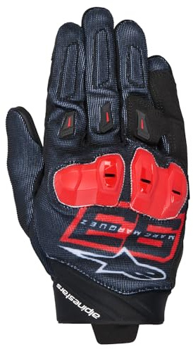 Alpinestars MM93 SPX 1 Motorrad Handschuhe, schwarz/weiß/rot, XL | Stretch-Einsätze