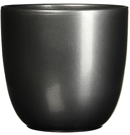 Annastore Blumenübertopf AVA aus Keramik Pflanztopf Blumentopf Keramiktopf Übertopf für Blumen (Anthrazit, H 9 cm - Ø 10 cm)