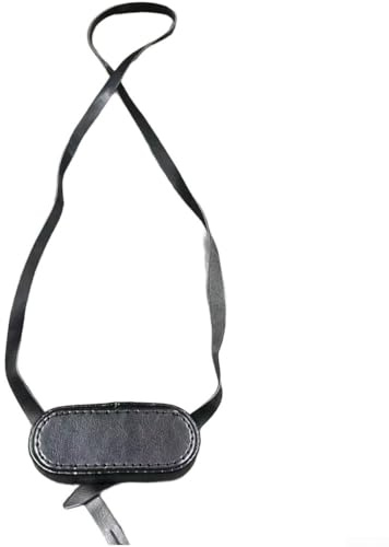 Besttoolifes Leder-Fernglas-Okularabdeckung, 62-Stil-Teleskop-Zubehör, weiches Innenfutter, Schutz mit Umhängeband, 10 x 5 x 3 cm, für Wandern, Vogelbeobachtung, Reisen (schwarzes Leder)