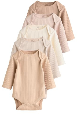 NEXT Baby Langärmelige Strampelanzüge im 5er-Pack