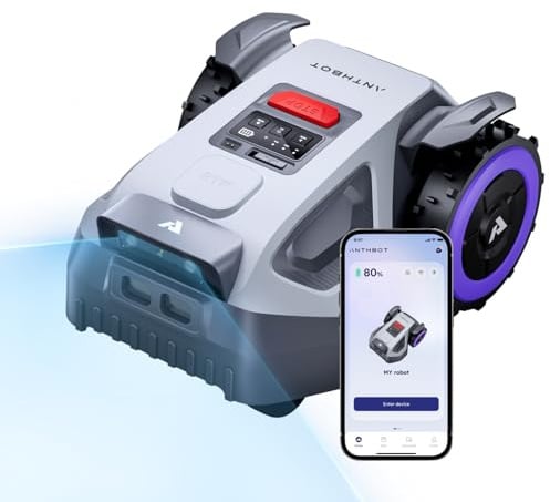 ANTHBOT Robot Tagliaerba senza fili, NetRTK+4G, Doppia Visione, 1000m² - M9