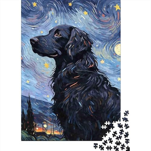 Sternennachthund Portrait 1000 Stücke Robuste Pappe Premium-Puzzle Teen Fans 12-18 Jahre Konzentration Training Spaß Geschenk 38x26cm/1000pcs