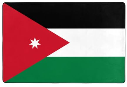 Teppich mit jordanischer Flagge, großer Teppich für Wohnzimmer und Schlafzimmer, rutschfeste Bodenmatte, dekorativer und modischer Teppich