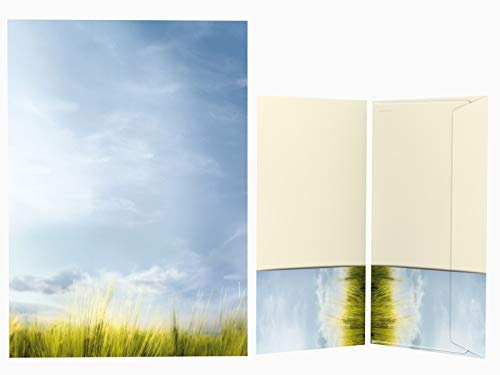 Briefpapier Set | Jever | 50 Blatt Natur Motivpapier A4 | 50 Briefumschläge OHNE FENSTER im DIN LANG-Format