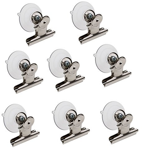AOCOKCO Saugfuß Clip, Kunststoff rund Saugnapf Clip Werbung Pop Display-Halter Ständer Klemme Set von 8