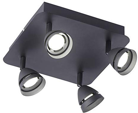 Trio Leuchten WiZ LED Deckenleuchte Gemini 850010432, 4x3 Watt RGBW LED mit 16 Mio. Farben + 64.000 Weißtöne + 18 Licht-Szenen, Steuerung über App + Sprachsteuerung + Fernbedienung + Wandschalter