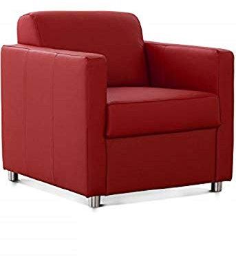 CAVADORE Corianne Sessel, mit Federkern, Polstersessel in Lederoptik Design, 78 x 80 x 83, Kunstleder: rot