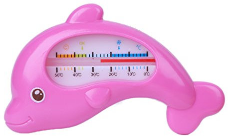 RROVE Wasserthermometer Baby Bathing Dolphin Shape, Temperatur Kleinkinder Kleinkind Dusche Rose Red