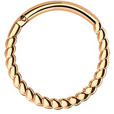 Piercing Smooth Segment Ring Clicker aus 316l Stahl rosegold beschichtet in 1,2 x 10 mm, gedreht