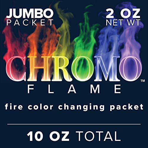 CHROMO Farbwechsel-Packungen für Feuerstelle, Lagerfeuer, Lagerfeuer, Kamin | Mystic, Rainbow, Magic, Colorful Flames | Insgesamt 284 g, 142 - 57 g Jumbo-Pakete