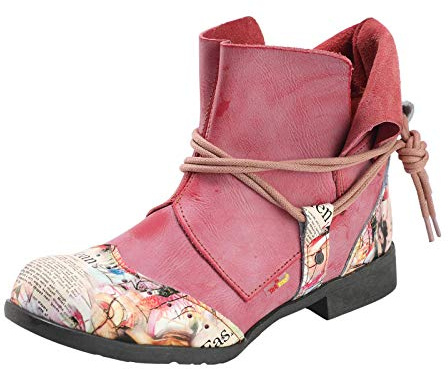TMA EYES Damen-Stiefeletten aus Leder zum Hineinschlüpfen
