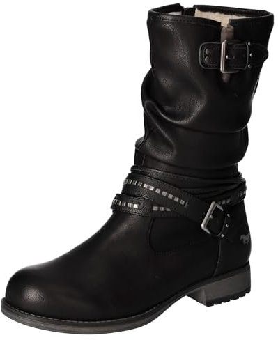 MUSTANG 1139-624, Stivali a metà Polpaccio Donna, Nero, 40 EU