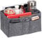 Relaxdays, dunkelgrau Taschenorganizer Handtasche, Filz, entnehmbare Fächer, Handtaschenorganisator Damen, Größe S