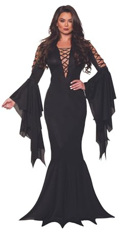 UNDERWRAPS Sexy Halloween-Vampir-Kleid für Damen, dramatische Ärmel, volle Länge