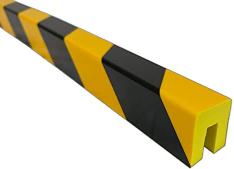 UvV Protect Schutzprofil in schwarz gelb 1 Meter aus PU Schaum ohne Kleber zum Aufstecken (Typ G)