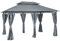 Outsunny Tonnelle Barnum pavillon de Jardin Style Colonial Double Toit Toiles latérales Amovibles 3L x 4l x 2,8H m Gris