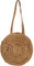 styleBREAKER Femme Sac à bandoulière rond en paille de papier tressée, anse, fermeture éclair, style boho 02012383, couleur:Marron
