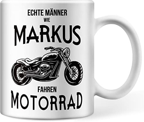 Tasse personalisiert mit Namen, Echte Männer wie Wunschname fahren Motorrad, Biker Motorradfahrer
