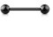 Jewel Barrel Piercing Langue, Barre de Langue Haltère, Bijoux de Corps 14g (1,6 mm), Longueur de Barre 12/14/16 mm, Taille de Boule 4/5/6 mm, Acier Chirurgical (Noir, 16)