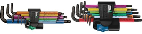 Wera 950 SPKL/9 SM N Multicolour Winkelschlüsselsatz, metrisch, BlackLaser, 9-teilig, 05022089001 & 05024179001 967/9 TX Multicolour HF 1 mit Haltefunktion