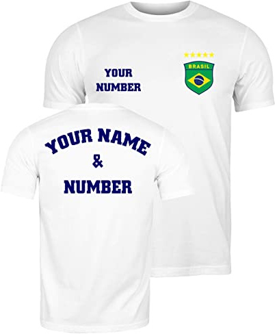 Fussball Trikot Herren | Personalisiertes Brasilien 2026 T Shirt mit eigenem Namen und Nummer