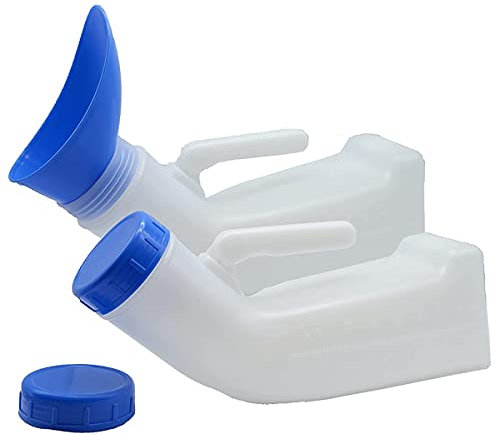 2 Packungen Unisex auslaufsicheres Urinal für Männer und Frauen mit Schraub Deckel Urinal Trichter für Reisen Freien