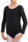 The Fancy Dress® Girls Cotton Stretch Leotards Kids School PE Ballet Dance Gymnastics Full Sleeves Bodysuit (Black, 7-8 Years)