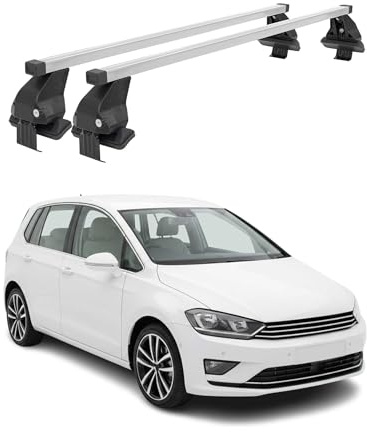 OMAC Dachträger Querträger Stahl für VW Golf mk8 Variant 2019-2026 – Abschließbar – City-Crash-getestet – DIN 75302:2019 – ISO/PAS 11154:2006 – Max. 50 kg Silber