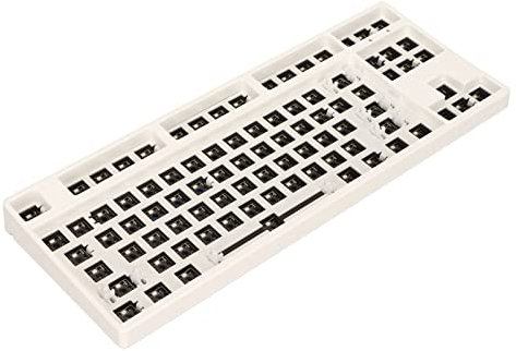 KOSDFOGE 87 Key Mechanical Keyboard DIY Kit, 87 Key RGB Mechanical Keyboard DIY Kit TKL Layout Switch Hot Swap ABS Aluminum Alloy Modular Mechanical Keyboard for DIY(White)