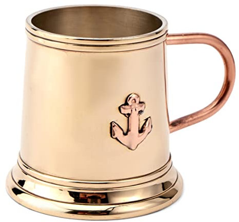 NKlaus Maritim tumbler rum 6 cl in ottone argentato all'interno tumbler rum shot glass 11707