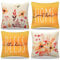 DakTou Kissenbezug 50x50 Orange Frühling Sommer Herbst Blumen Outdoor Kissen Dekokissen Sofakissen Kissenhülle Leinen Dekorative Kissenbezüge für Sofa Couch Schlafzimmer Wohnzimmer 4er Set
