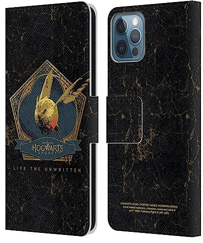 Head Case Designs Offizielle Hogwarts Legacy Goldenes Schnäppchen Grafiken Leder-Wallet-Hülle Kompatibel mit Apple iPhone 12 / iPhone 12 Pro