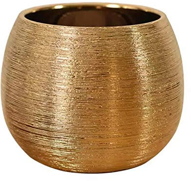 Novara Ceramic Plant Pot Planter Gold-Plated Flower Pot Flowerpot Flower Vase Plant Pot