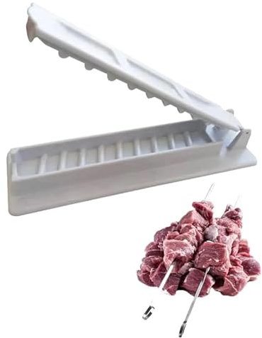 Valart Macchina per Kebab Barbecue Carbone Spiedini Barbecue Portatile Kofta Kebab Scatola Formare Spiedini Pollo Pressa Spiedini per Kebab Turco Barbecue all'aperto per Feste in Campeggio (Bianco)