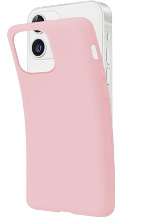 SBS Cover per iPhone 12/12 Pro Rosa Powder Pantone 698 C, Custodia Morbida e Flessibile Antigraffio, Cover Sottile e Comoda da Tenere in Tasca, Custodia Compatibile con Ricarica Wireless