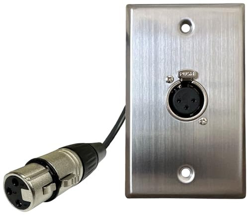 DIYTECH Premium XLR-Wandplatte, lötfrei, kein Löten, Audio-Wandplatte, für Pro-Audio-Installation (Buchse auf Buchse, 1 Port)