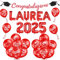 HOWAF Decorazioni Laurea 2025 Palloncini Rossi, Palloncini Dottore Dottoressa, Striscione Congratulazioni per Bomboniere Laurea Gadget